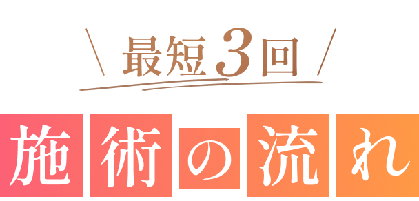 最短3回施術の流れ